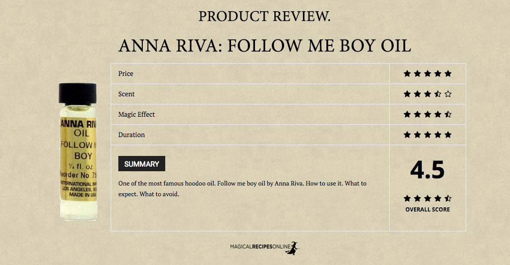 Product Review: Follow me boy oil, by Anna Riva