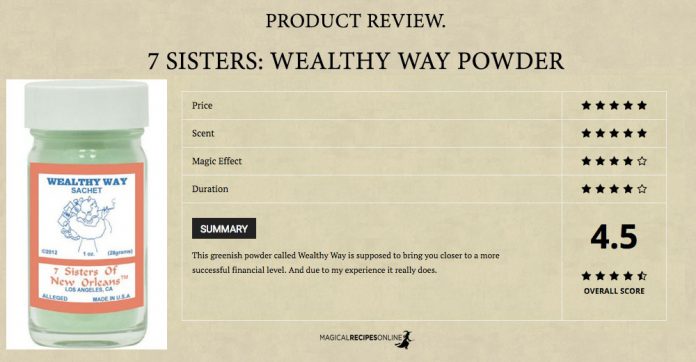 Hoodoo Formula Review: Wealthy Way Sachet, of 7 Sisters of New Orleans