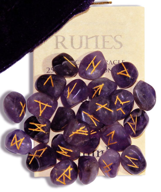 crystal amethyst runes stones
