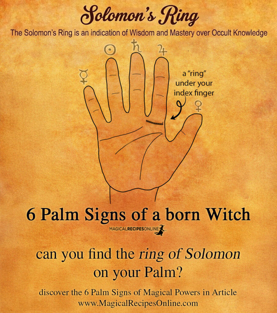 ring of Solomon, palm sign of Witches and Magical Powers