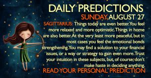 AUGUST 27 SUNDAY DAILY PREDICTIONS ASTROLOGY HOROSCOPE