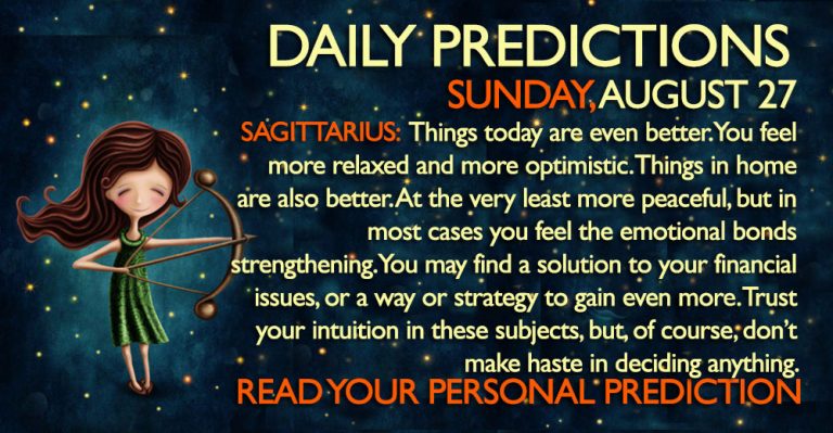 Daily Predictions for Sunday, 27 August 2017
