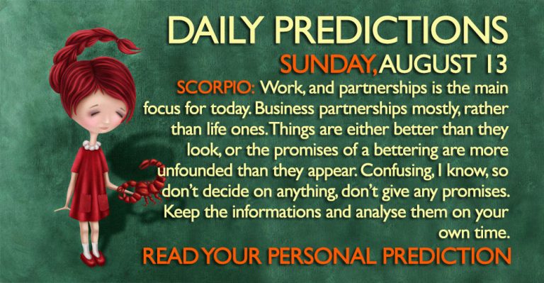 Daily Predictions for Sunday, 13 August 2017