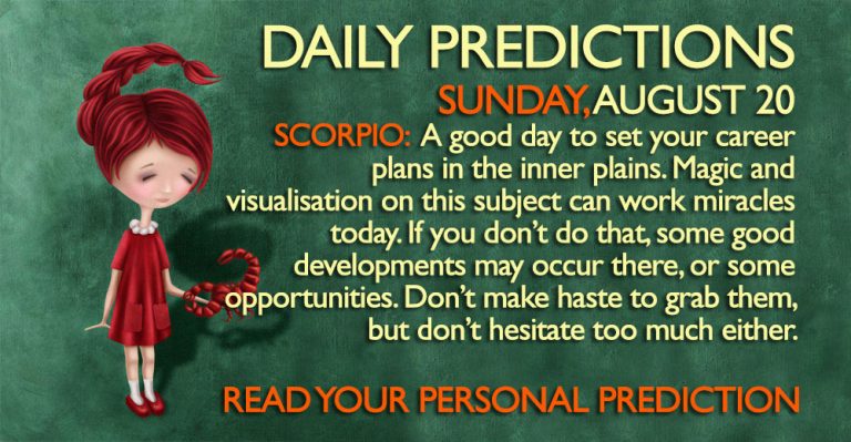 Daily Predictions for Sunday, 20 August 2017