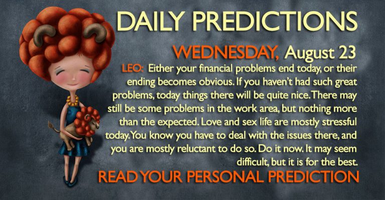 Daily Predictions for Wednesday, 23 August 2017