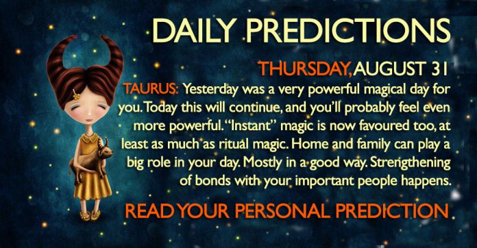 Daily Predictions for Thursday, 31 August 2017