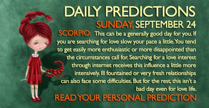 Daily Predictions for Sunday, 24 September 2017