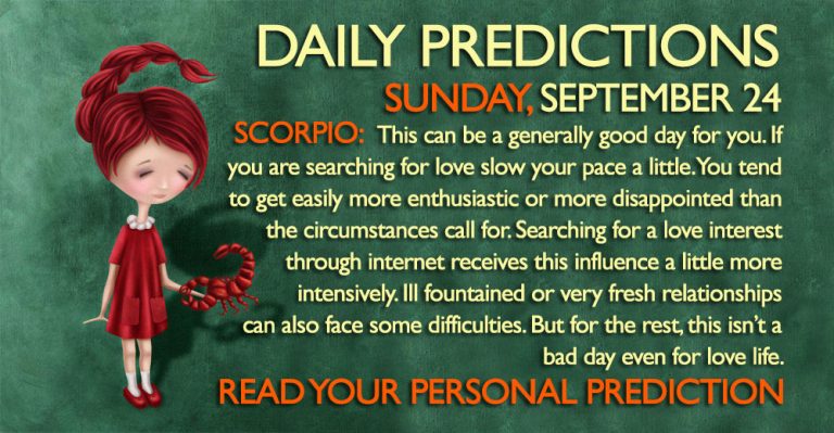 Daily Predictions for Sunday, 24 September 2017