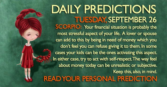 Daily Predictions for Tuesday, 26 September 2017