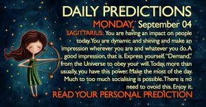 Daily Predictions for Monday, 4 September 2017