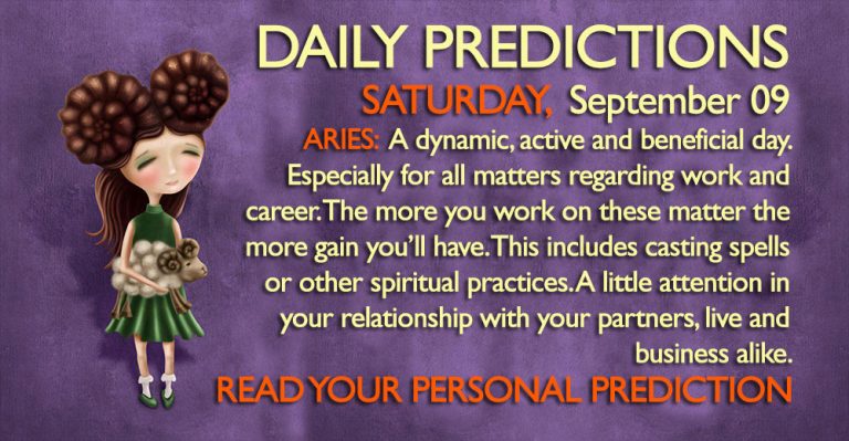 Daily Predictions for Saturday, 9 September 2017