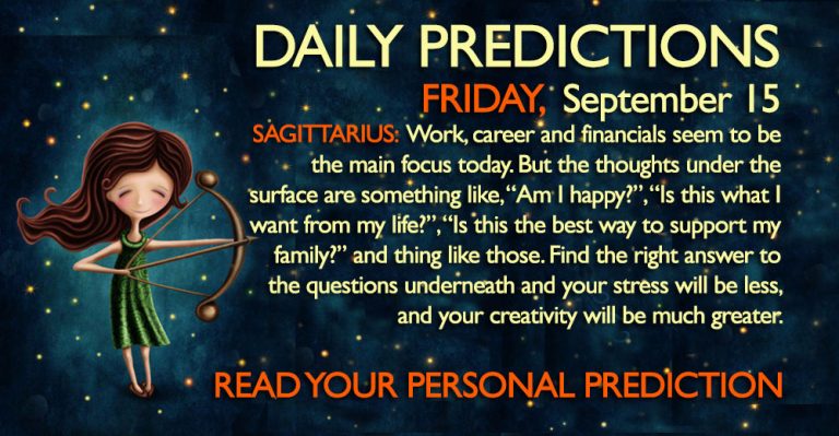 Daily Predictions for Friday, 15 September 2017