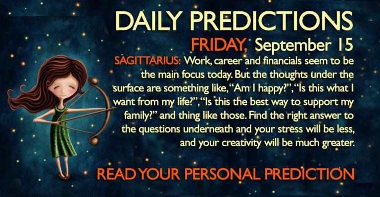 Daily Predictions for Friday, 15 September 2017