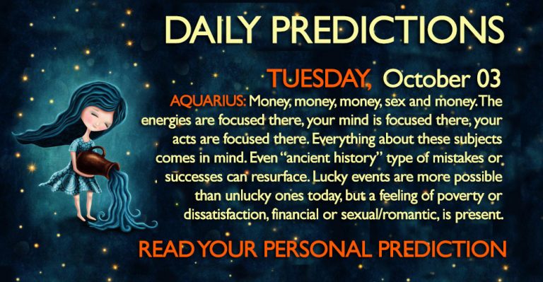 Daily Predictions for Tuesday, 3 October 2017