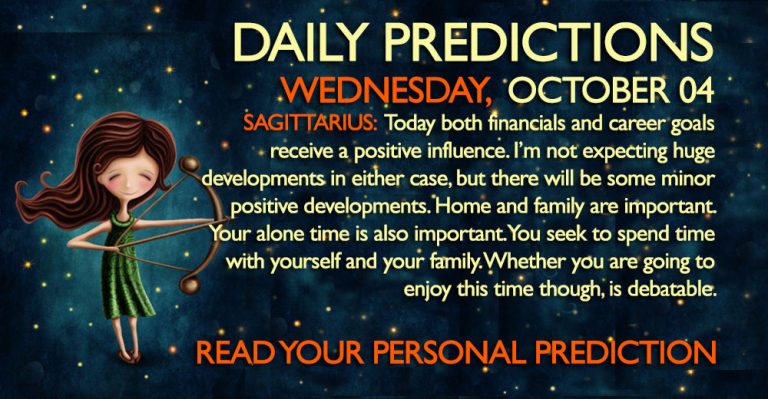 Daily Predictions for Wednesday, 4 October 2017