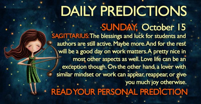 Daily Predictions for Sunday, 15 October 2017