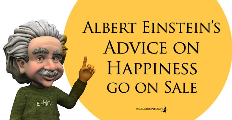 Einstein Advice on Happiness go on Sale