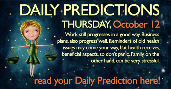 Daily Predictions for Thursday, 12 October 2017
