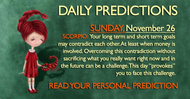 Daily Predictions for Sunday, 26 November 2017