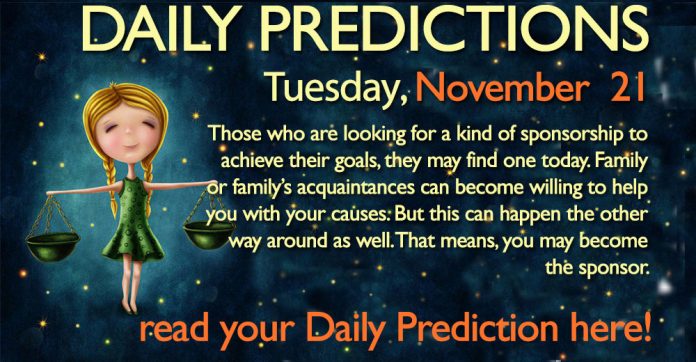 Daily Predictions for Tuesday, 21 November 2017