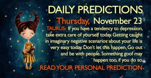 Daily Predictions for Thursday, 23 November 2017