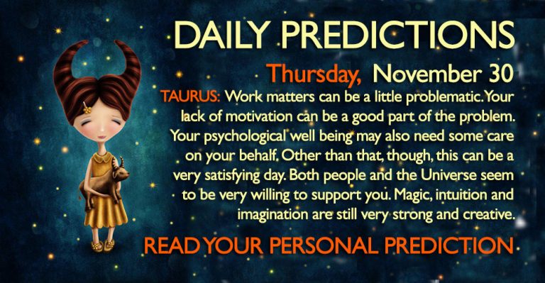 Daily Predictions for Thursday, 30 November 2017