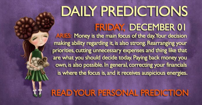 Daily Predictions for Friday, 01 December 2017