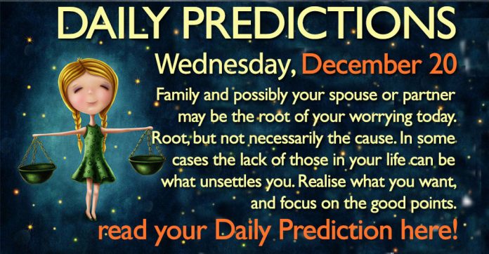 Daily Predictions for Wednesday, 20 December 2017