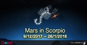 Mars in Scorpio: 9/12/2017 – 26/1/2018