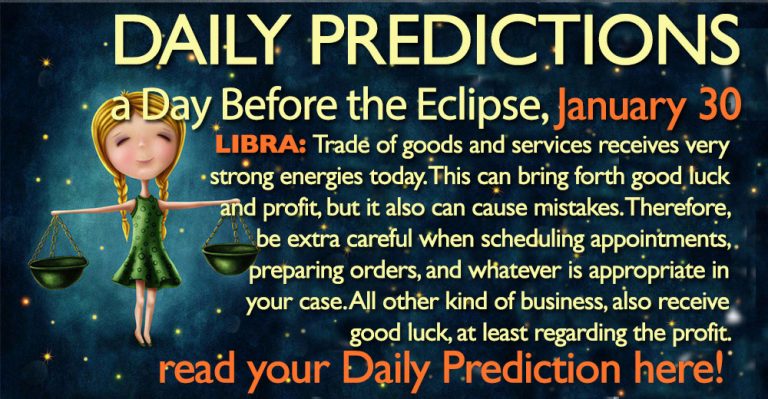 Daily Predictions for Tuesday, 30 January 2018
