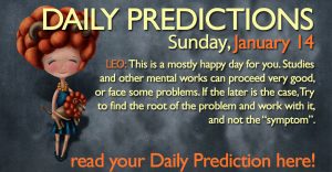 Daily Predictions for Sunday, 14 January 2018