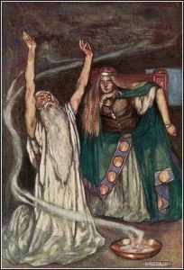  More details 'Queen Meave and the Druid', from Eleanor Hull's The Boys' Cuchulainn (1904)