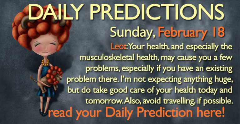 Daily Predictions for Sunday, 18 February 2018