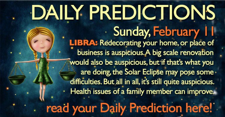 Daily Predictions for Sunday, 11 February 2018