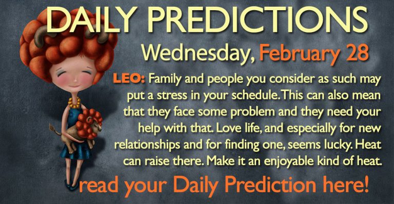 Daily Predictions for Wednesday, 28 February 2018