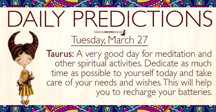 Daily Predictions for Tuesday, 27 March 2018
