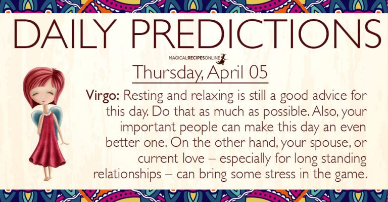 Daily Predictions for Thursday, 5 April 2018
