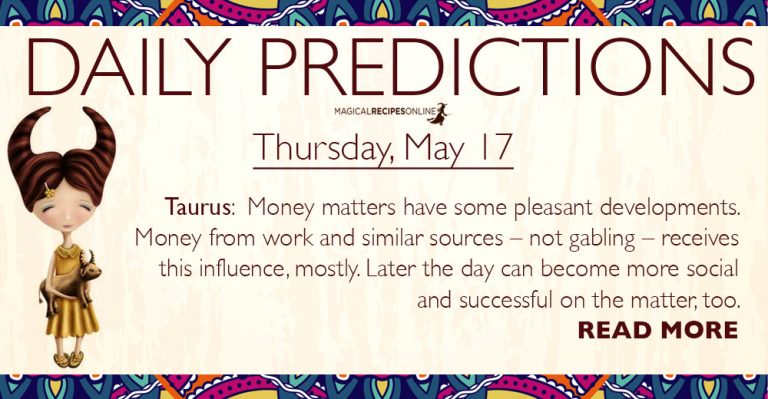 Daily Predictions for Thursday, 17 May 2018