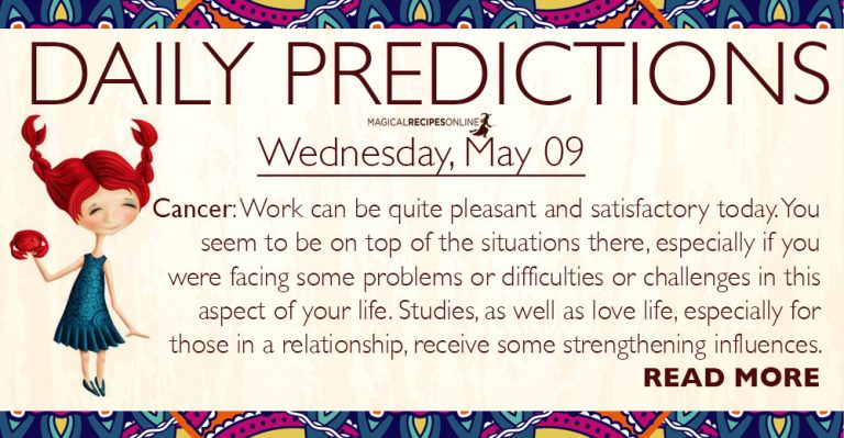 Daily Predictions for Wednesday, 9 May 2018