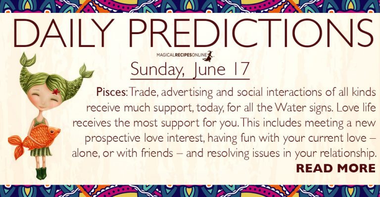 Daily Predictions for Sunday, 17 June 2018
