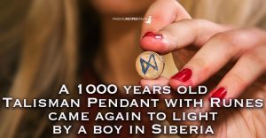 A 1000 years old Talisman Pendant with Runes came again to light by a boy in Siberia