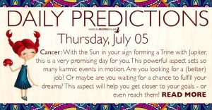 Daily Predictions for Thursday, 05 July 2018