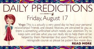 Daily Predictions for Friday, 17 August 2018
