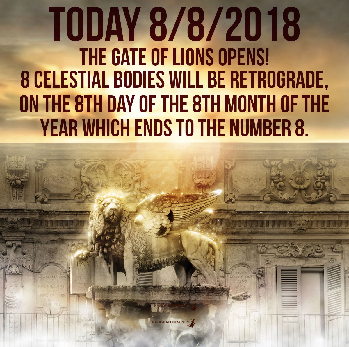 8 Celestial Bodies bodies will be Retrograde, on the 8th day of the 8th month of the year which ends to the number 8. 