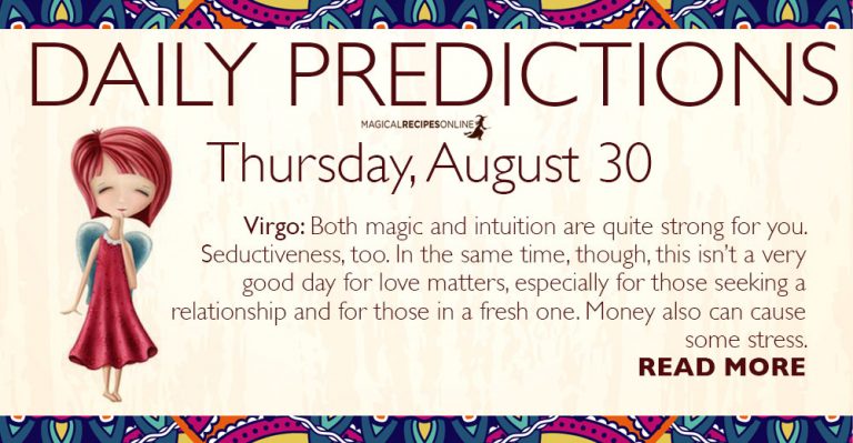 Daily Predictions for Thursday, 30 August 2018