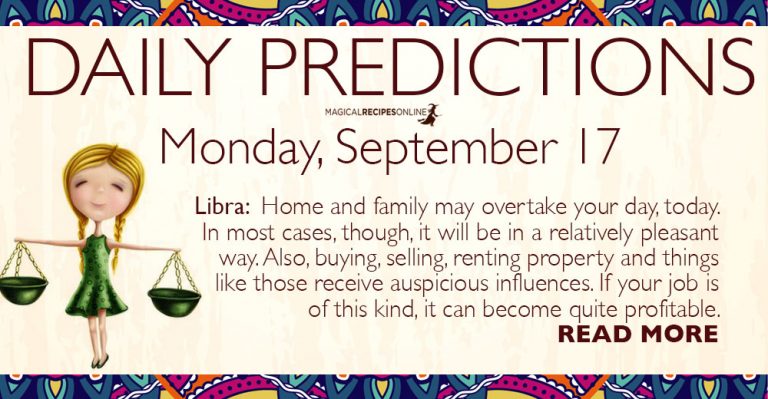 Daily Predictions for Monday, 17 September 2018
