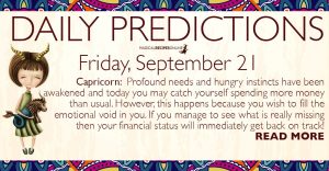 Daily Predictions for Friday, 21 September 2018