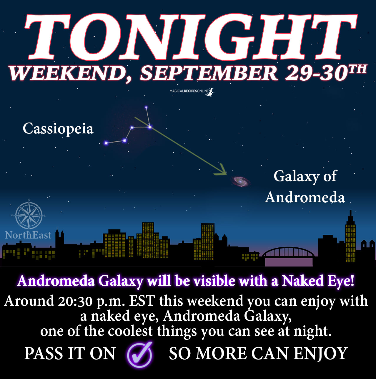 How to Locate Andromeda by locating Cassiopeia