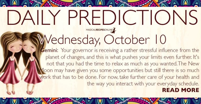 Daily Predictions for Wednesday, 10 October 2018