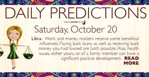 Daily Predictions for Saturday, 20 October 2018